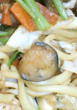 ナス焼きうどん-レシピのメイン写真