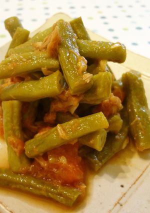 さやいんげんのツナトマト煮♪-レシピのメイン写真