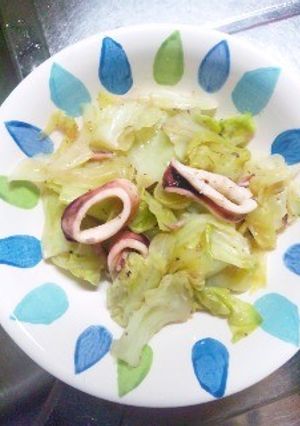 ノンオイルでキャベツといかの和え物-レシピのメイン写真