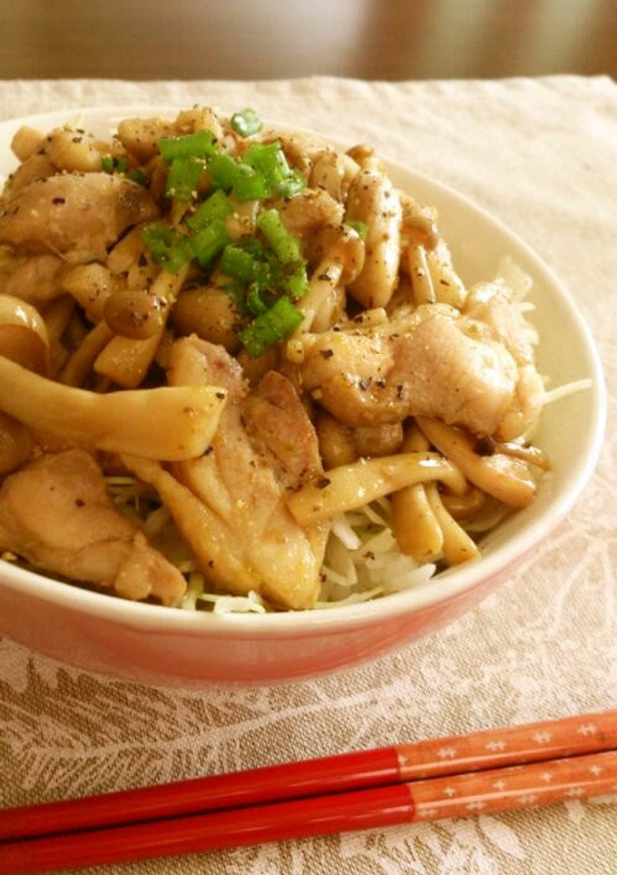 鶏ときのこのﾋﾟﾘｯと大人の柚子胡椒丼♬-レシピのメイン写真