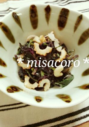 m金時草とちくわの酢の物-レシピのメイン写真