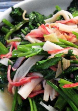 空芯菜とカニかま♪のニンニク醤油炒め-レシピのメイン写真