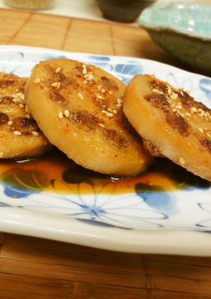 お弁当に＊蓮根の肉詰め照り焼き-レシピのメイン写真