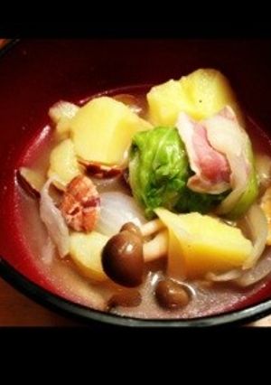 新じゃがとあさりのロールキャベツ煮-レシピのメイン写真