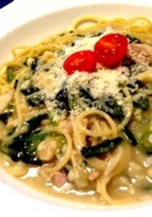ほうれん草と鳥肉のクリームパスタ-レシピのメイン写真