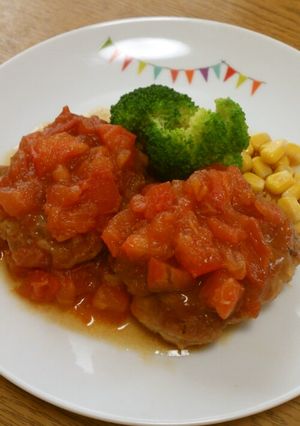 豚バーグ【トマトポン酢ソース】-レシピのメイン写真