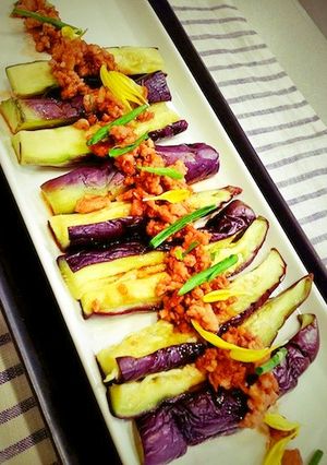 蒸し茄子の肉味噌ソース-レシピのメイン写真