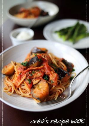 なすとベーコンのトマトパスタ-レシピのメイン写真