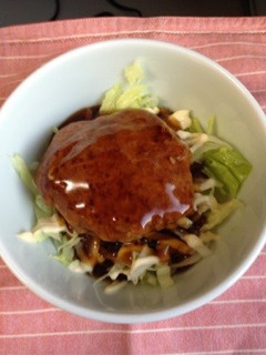豆腐入り照り焼きハンバーグ丼-レシピのメイン写真