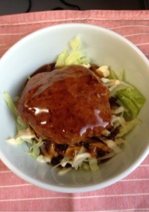 豆腐入り照り焼きハンバーグ丼-レシピのメイン写真