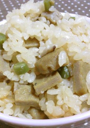 黒はんぺんと椎茸の炊き込みご飯♪醤油だけ-レシピのメイン写真