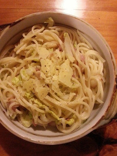 白菜とベーコンのスパゲッティー-レシピのメイン写真