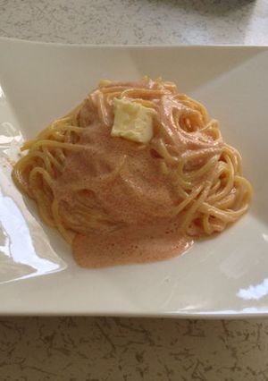 レンジで洗い物少なく！明太クリームパスタ-レシピのメイン写真