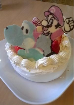 誕生日ケーキ～チョコプレート～マリオ-レシピのメイン写真