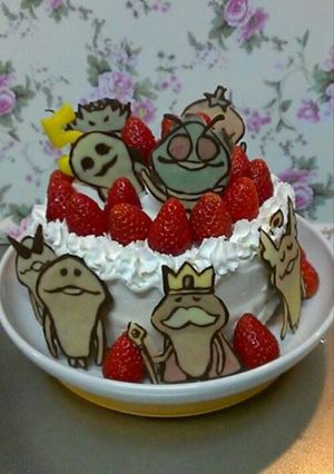 誕生日ケーキ～チョコプレート～なめこ-レシピのメイン写真