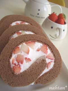 *ココアのロールケーキ*-レシピのメイン写真