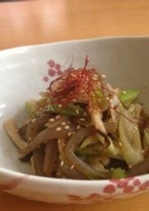 コンニャクと長ネギとエリンギのきんぴら-レシピのメイン写真