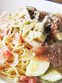 水切りヨーグルト冷製トマトクリームパスタ-レシピのメイン写真