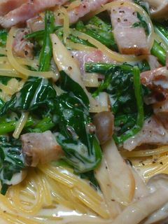 ほうれん草とベーコンのクリームパスタ-レシピのメイン写真