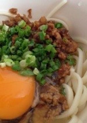 肉味噌うどん 覚書 冷蔵庫にあった物で-レシピのメイン写真