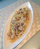 ランチ★豚肉とキャベツのクリームパスタ