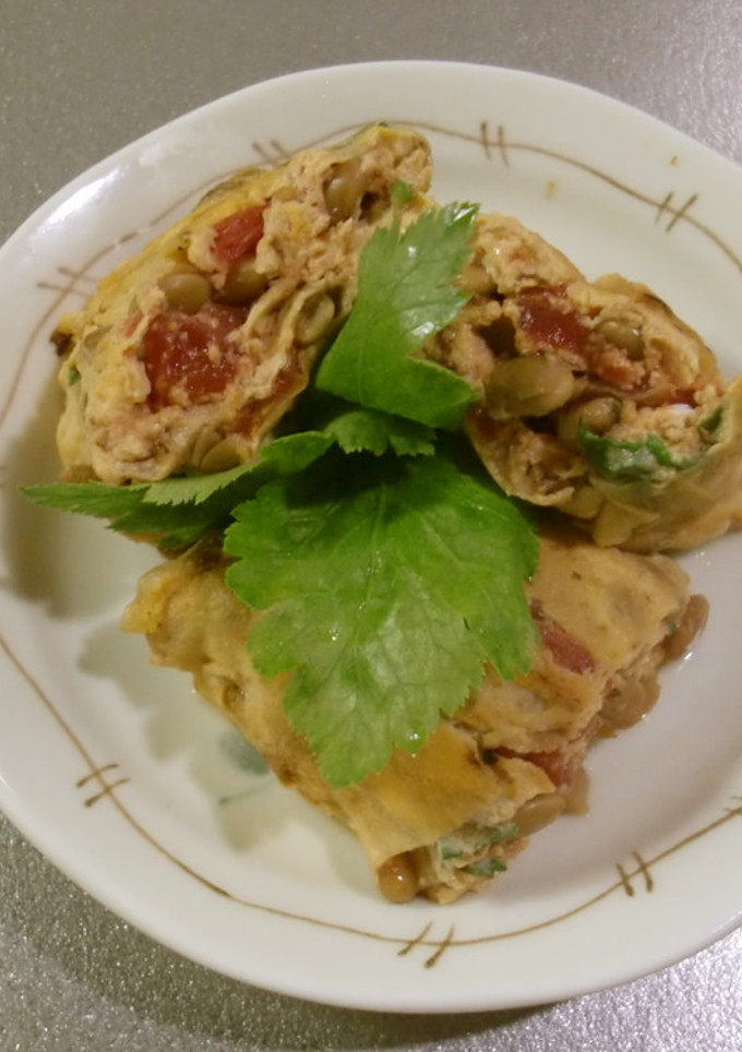 トマトと納豆の卵焼き-レシピのメイン写真
