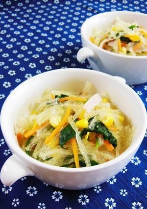 ヘルシー★糸寒天と野菜の簡単和え物-レシピのメイン写真