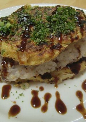 お好み焼き　ごはん　サンド-レシピのメイン写真