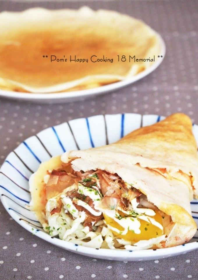 お好み焼き粉で＊もちもち♪お好みクレープ-レシピのメイン写真