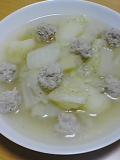 ◎鶏団子と白菜じゃがのあっさり塩スープ-レシピのメイン写真