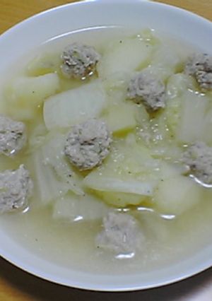 ◎鶏団子と白菜じゃがのあっさり塩スープ-レシピのメイン写真