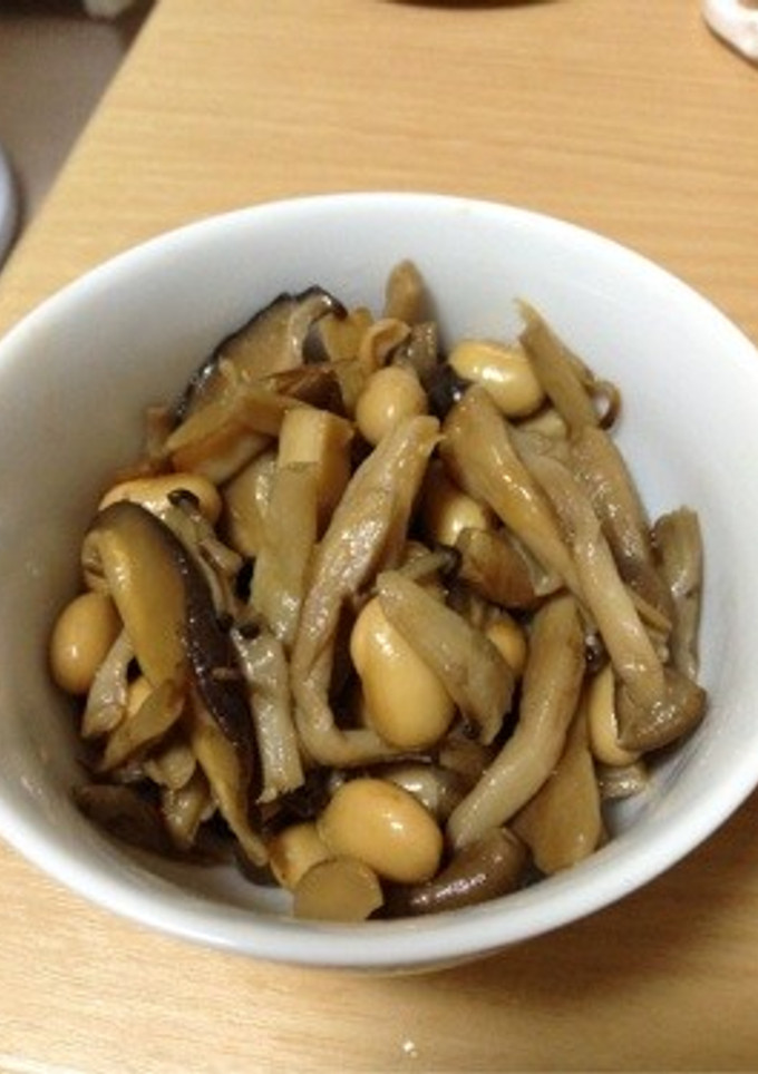 きのこと大豆の炒り煮(覚書)-レシピのメイン写真