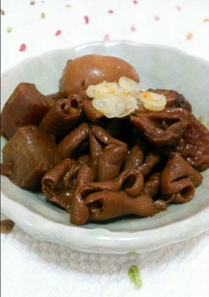 圧力鍋で♪らくらくモツ味噌煮-レシピのメイン写真