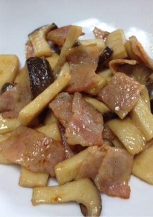エリンギとベーコンのめんつゆバター炒め-レシピのメイン写真