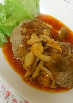 きのこソースのふっくらハンバーグ-レシピのメイン写真