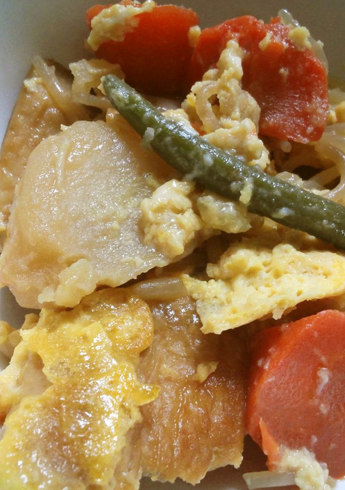 残り物肉じゃがで卵とじ-レシピのメイン写真