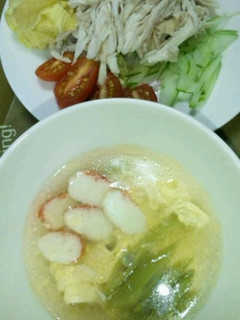 鶏茹で汁でスープ-レシピのメイン写真