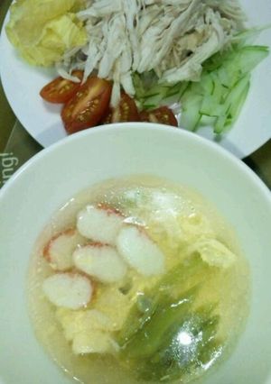鶏茹で汁でスープ-レシピのメイン写真