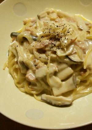 米粉で♪豆乳きのこの味噌クリームパスタ☆-レシピのメイン写真