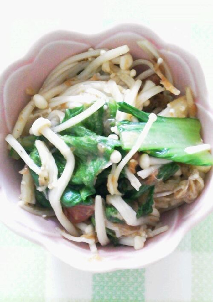 えのきと青菜の梅おかかあえ-レシピのメイン写真