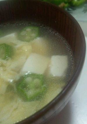 オクラと豆腐の中華風たまごスープ-レシピのメイン写真