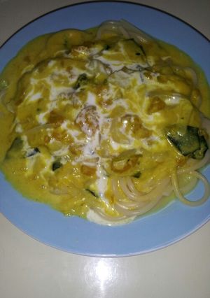 カボチャ豆乳スープパスタ-レシピのメイン写真