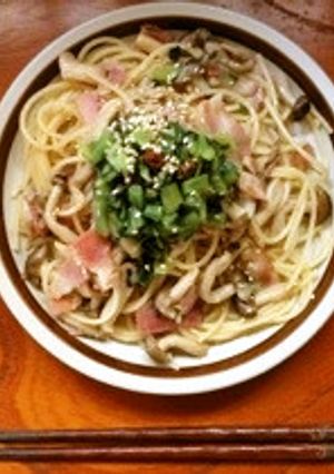 シャキッ! 野沢菜の和風パスタ♪♪-レシピのメイン写真