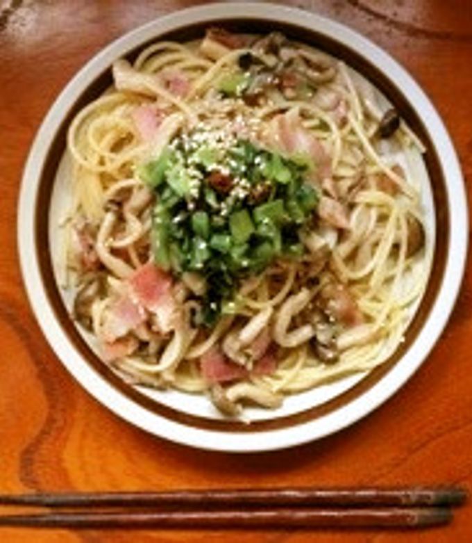 シャキッ! 野沢菜の和風パスタ♪♪-レシピのメイン写真