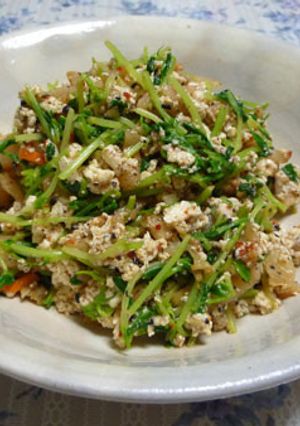 豆苗とキムチの白和え♪-レシピのメイン写真