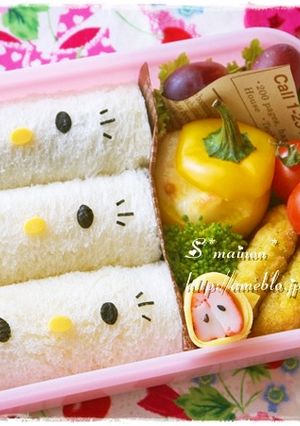 キティちゃんのクルクルサンド☆キャラ弁-レシピのメイン写真