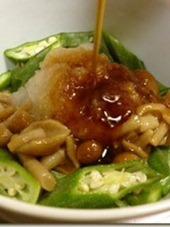 おくらとなめこのおろし和え。ポン酢と。-レシピのメイン写真