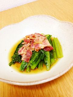 レンジで簡単おひたし♪小松菜とベーコン-レシピのメイン写真
