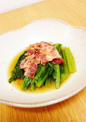 レンジで簡単おひたし♪小松菜とベーコン-レシピのメイン写真
