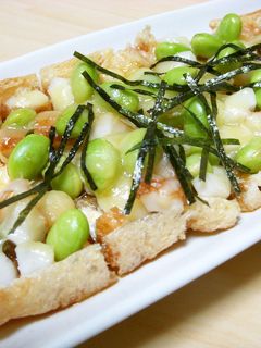 うす揚げに枝豆ちくわチーズ☆ポン酢でー-レシピのメイン写真